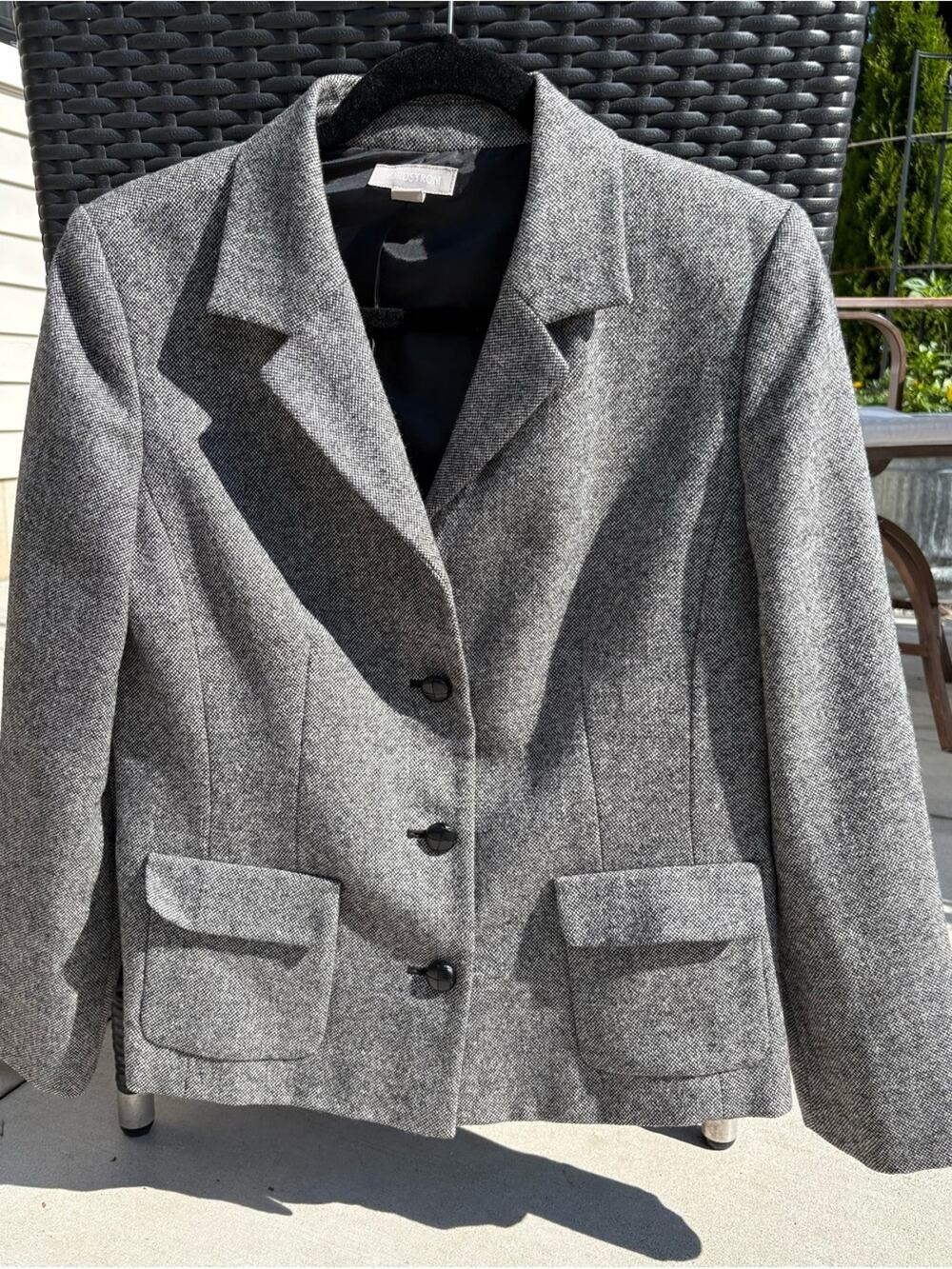 Nordstromโs Women's Tailored Gray Wool-Blend Blazer Jacket-size 10P